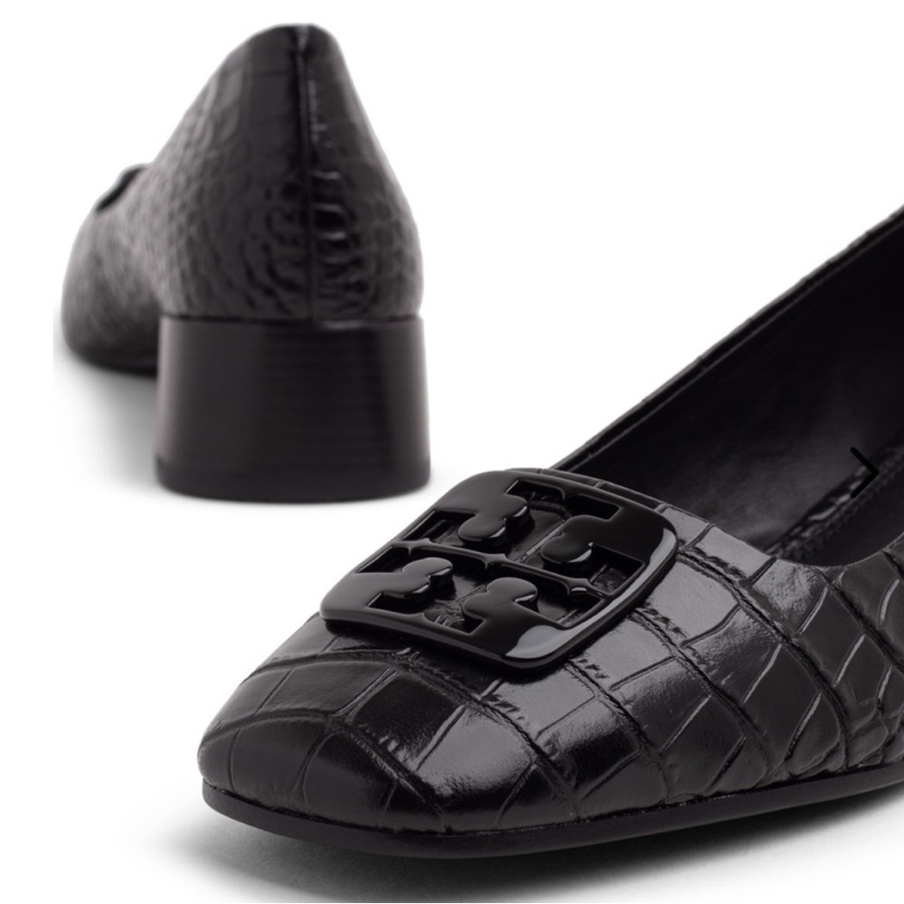 TORY BURCH CROC LEATHER PUMP